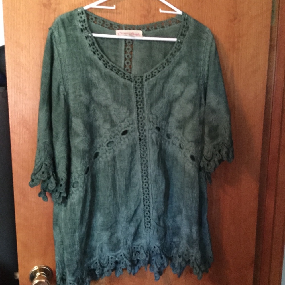 Green boho top